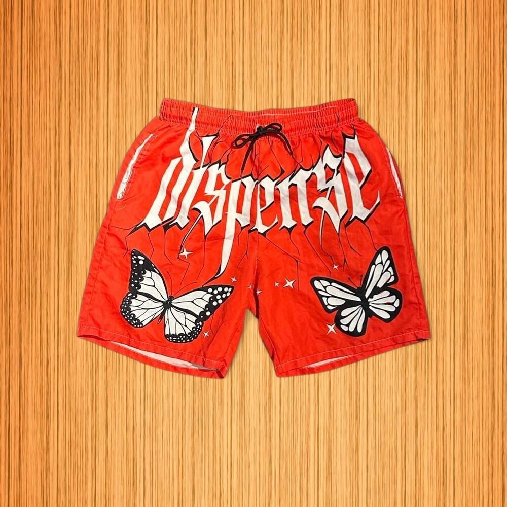 Romwe Men's Red and White Swim-briefs-shorts